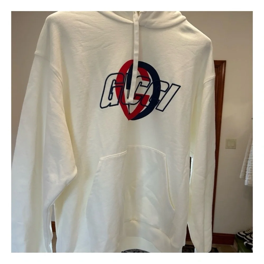 Gucci interlocking graphic jersey, cotton hoodie size XL made in Italy